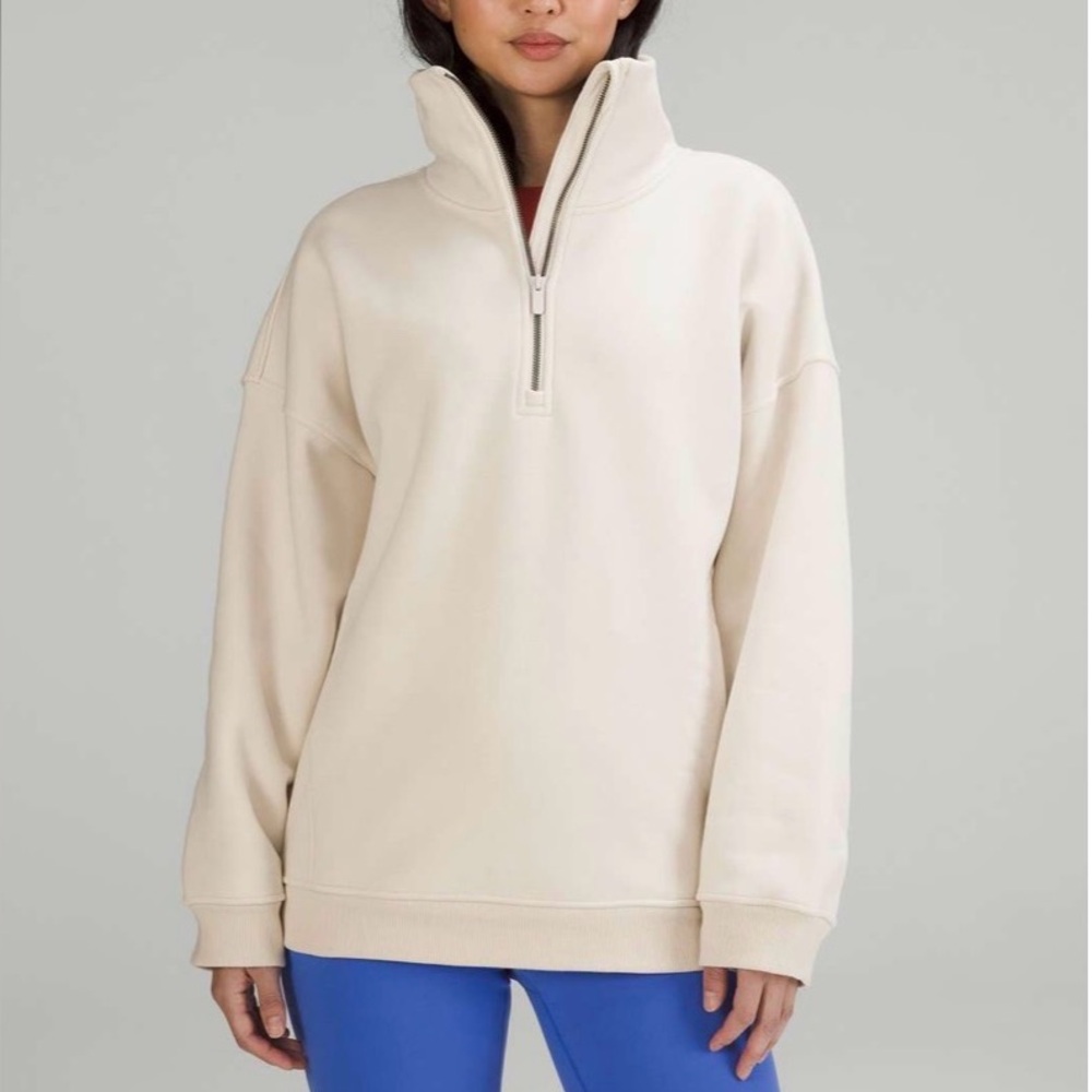 Lululemon Athletica Cream Half-Zip Sweatshirt